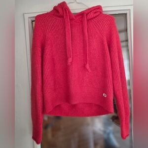 Abercrombie & Fitch A&F Women's Bright Coral Hooded Sweater Sz Medium
